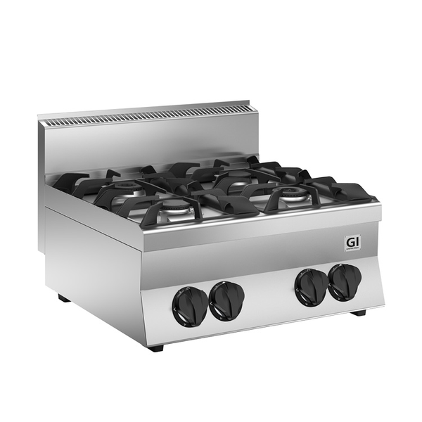 650 HP | Gaskooktoestel | 4 Branders | 700mm | 24kW | 700x650x295(h)mm