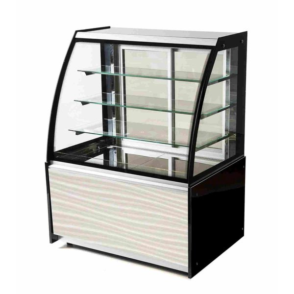 Koelvitrine | 380L | Zwart/Houtprint | +2°C/+8°C | 4 Schappen | 1000x700x1300(h)mm