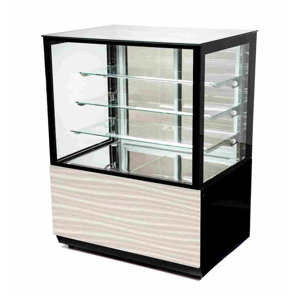 Koelvitrine | 650L | Zwart/Houtprint | +2°C/+8°C | 4 Schappen | 1250x750x1300(h)mm