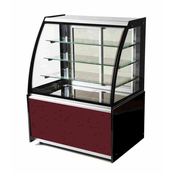 Koelvitrine | 450L | Zwart/Rood | +2°C/+8°C | 4 Schappen | 1300x700x1300(h)mm