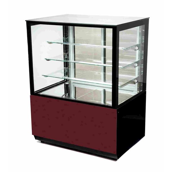 Koelvitrine | 650L | Zwart/Rood | +2°C/+8°C | 4 Schappen | 1250x750x1300(h)mm