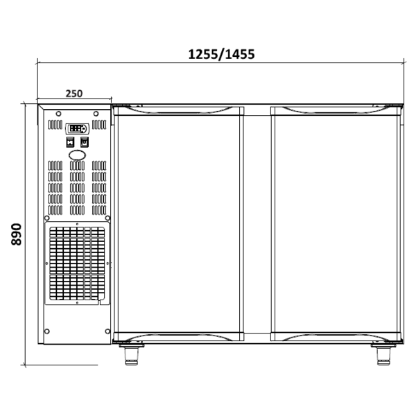 Barkoelkast | 312L | Zwart | +1°C/+8°C | Geventileerd | Compressor | 1255x565x890/905(h)mm