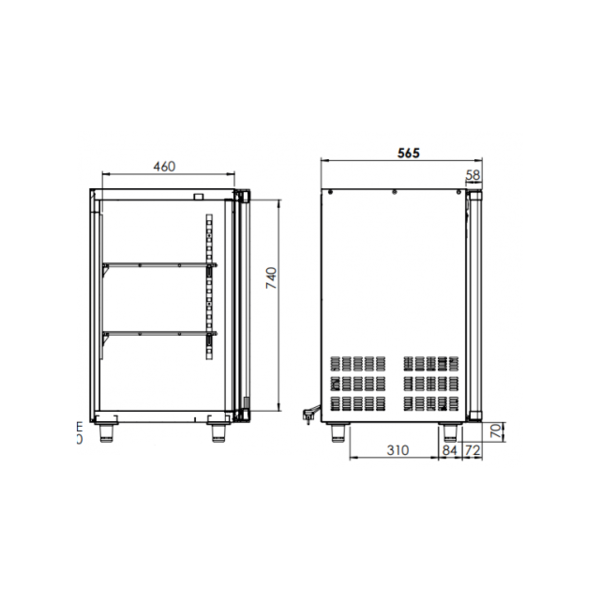 Barkoelkast | 379L | Zwart | +1°C/+8°C | Geventileerd | Compressor | 1455x565x890/905(h)mm