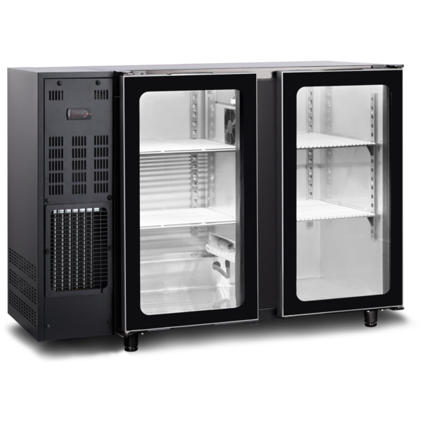 Barkoelkast | 379L | Zwart | +1°C/+8°C | Geventileerd | Compressor | 1455x565x890/905(h)mm