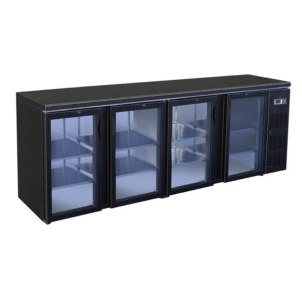 Barkoelkast | 630L | Zwart | 0°C/+4°C | Geventileerd | Compressor | 2542x513x860(h)mm