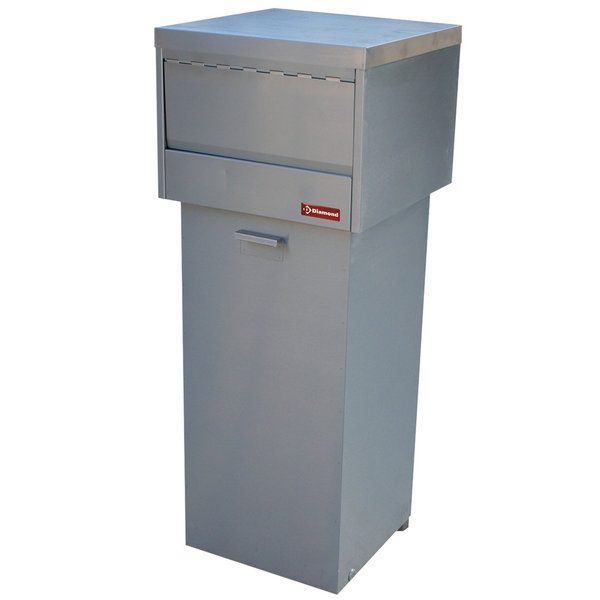 Afvalbak | RVS | 80L | Duwdeksel + Kanteldeur | Wielen | 470x470x1200(h)mm