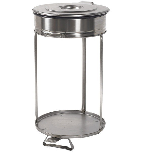 Afvalzakhouder | RVS (Geborsteld) | Klapdeksel | Ø450x850(h)mm