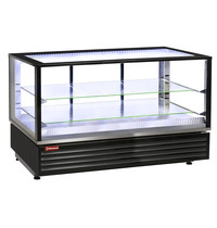 Diamond Warmtevitrine | Panoramisch | Zwart | Geventileerd | EN of GN | 2 Niveaus | 3kW | 1185x675x720(h)mm
