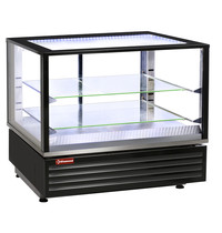 Diamond Warmtevitrine | Panoramisch | Zwart | Geventileerd | EN of GN | 2 Niveaus | 3kW | 785x675x720(h)mm