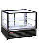 Diamond Warmtevitrine | Panoramisch | Zwart | Geventileerd | EN of GN | 2 Niveaus | 3kW | 785x675x720(h)mm 