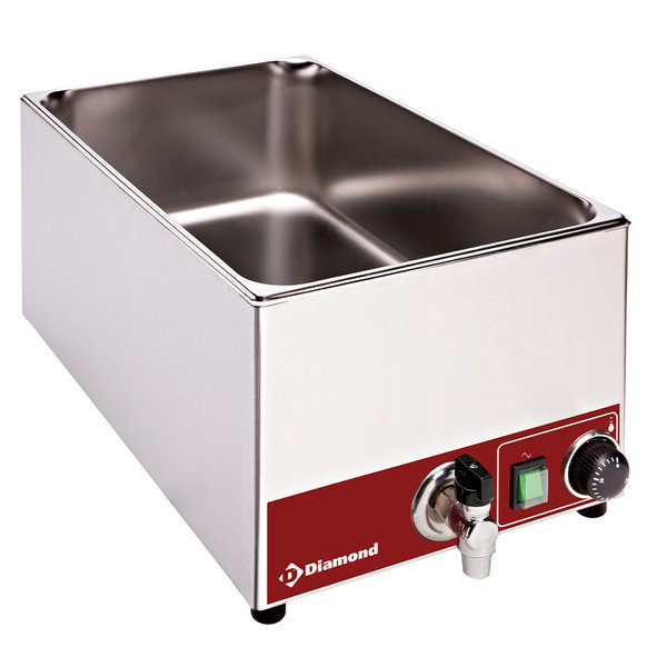 Bain-Marie | Tafelmodel + Aftapkraan | Elektrisch (1.5kW) | 1/1 GN (150mm) | 330x530x240(h)mm