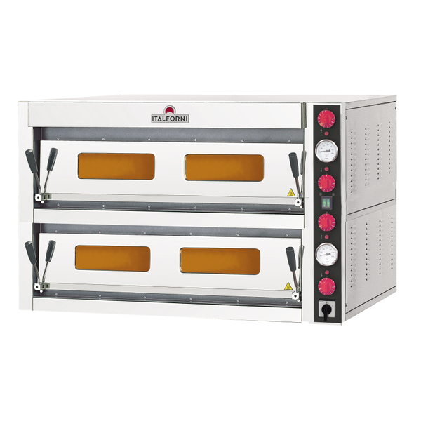 Pizzaoven | Elektrisch | INOX | 6+6 Ø33cm | 13kW | 1240x940x700(h)mm