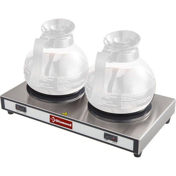 Koffie-Warmhoudplaat | 2 Kannen | 230V | 380x220x78(h)mm
