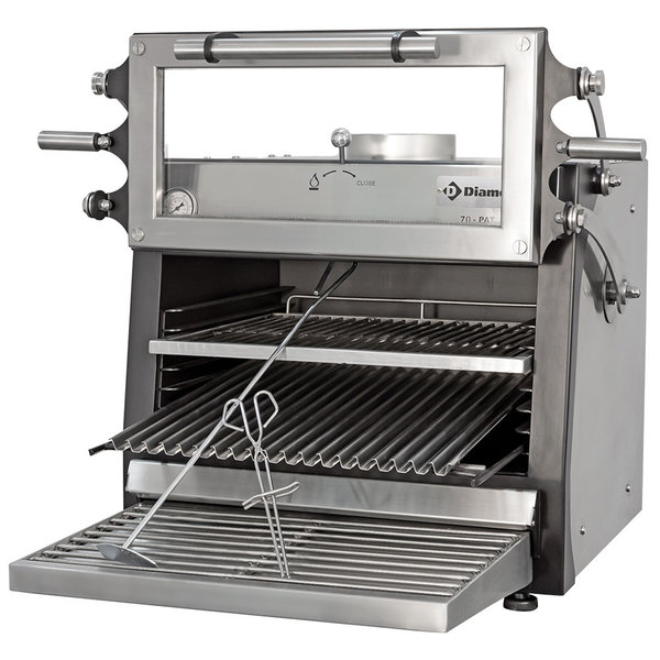 Houtskooloven-BBQ | RVS | Met Hefdeur | 60kg/u | GN 1/1 | 800x645x690/840(h)mm