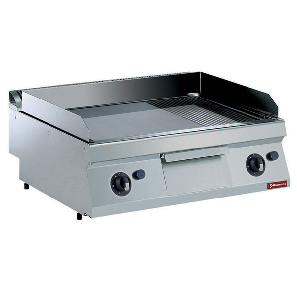Bakplaat/Grillplaat Verchroomd Top | Bakplaat 730x540mm | 14kW | 800x700x250/320(h)mm