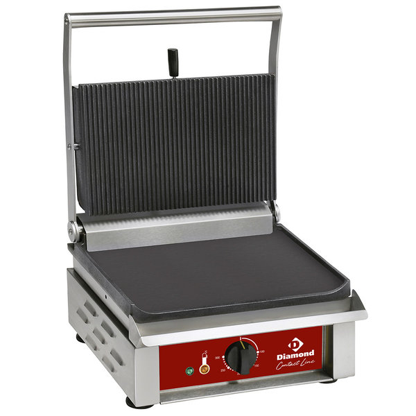 Panini-/Contactgrill | Enkel | 360x240mm (Glad/Geribd) | 3kW | 430x385x220(h)mm