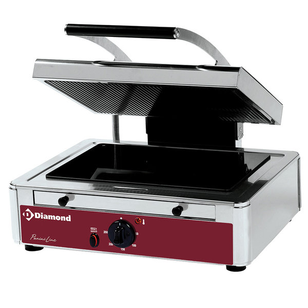 Contactgrill/Paninigrill | Glad 370x250mm | 3kW | 470x445x245(h)mm