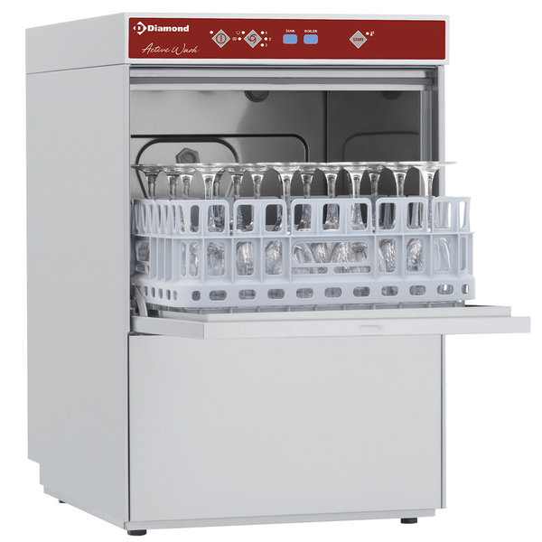 Glazenspoelmachine | Mand 400x400 | Afvoerpomp | Naglanspomp | Breaktank | 230V | Dubbelwandig | 465x550x710(h)mm