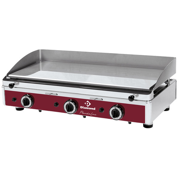 Bakplaat/Grillplaat | Propaangas | Gechromeerd | 3x 2,9kW | Bakplaat 755x400 | 820x510x305(h)mm