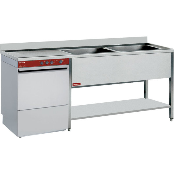 Horeca Vaatwasser | Met Spoeltafel Links | 500x500mm Mand | 230V | 1600x700x880/900(h)mm