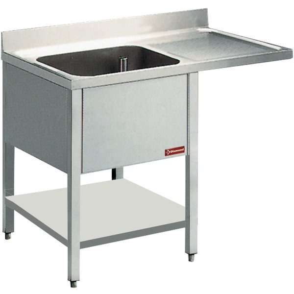 Spoeltafel | 1 Kuip 600x500x325(h)mm + 1 Druipvak | 1400x700x880/900(h)mm