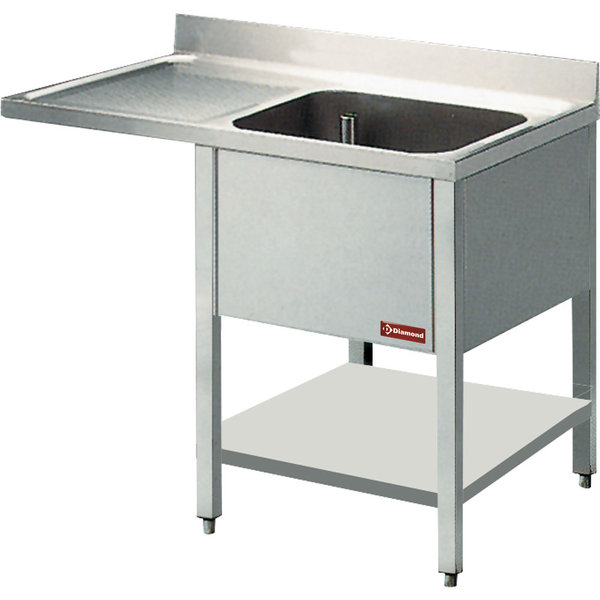 Spoeltafel | 1 Kuip 600x500x325(h)mm + 1 Druipvak | 1400x700x880/900(h)mm