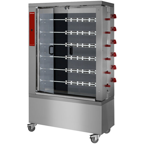 Kippenspit | 6 Spitten | Voor 36 Kippen | Elektrisch | 400V | 1098x480x1860(h)mm