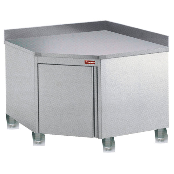 Hoekwerktafelkast | Aansluiting 700mm | Achteropstand | Draaideur + Geïntegreerde Handgreep | 1000x1000x880/900(h)mm