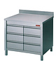 Diamond Werktafel | Achteropstand + 6 Laden GN 1/1 | 1000x700x880/900(h)mm 