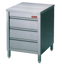 Diamond Werktafel met 3 laden GN 1/1 | 600x700x880/900(h)mm