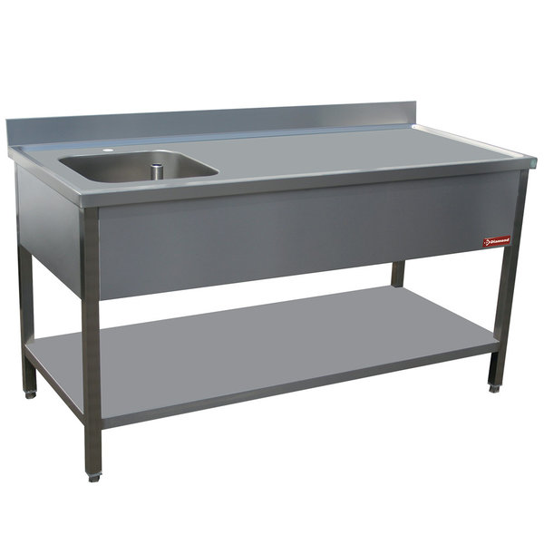 Cheftafel | Spoelbak Links 400x400mm | 1800x700x880/900(h)mm