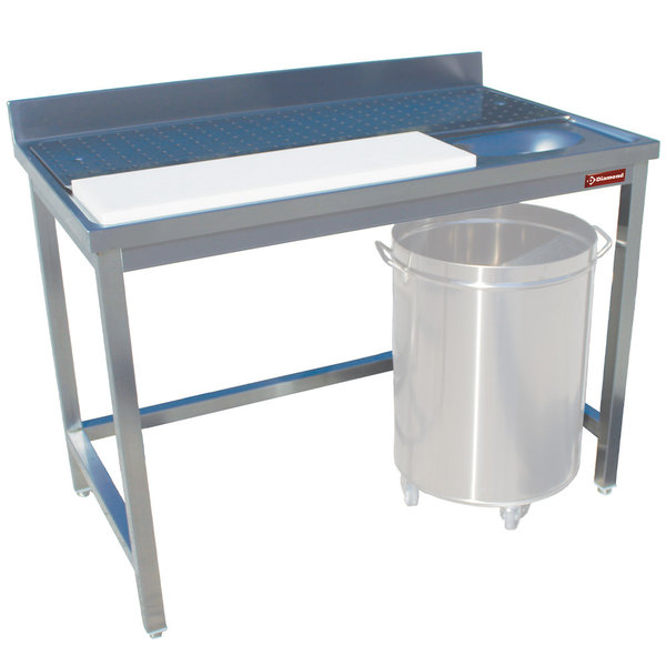 Voorbereidingstafel | Achteropstand | Voor Vlees/Vis | Snijblad 1330x230x20(h)mm | 1800x700x880/900(h)mm
