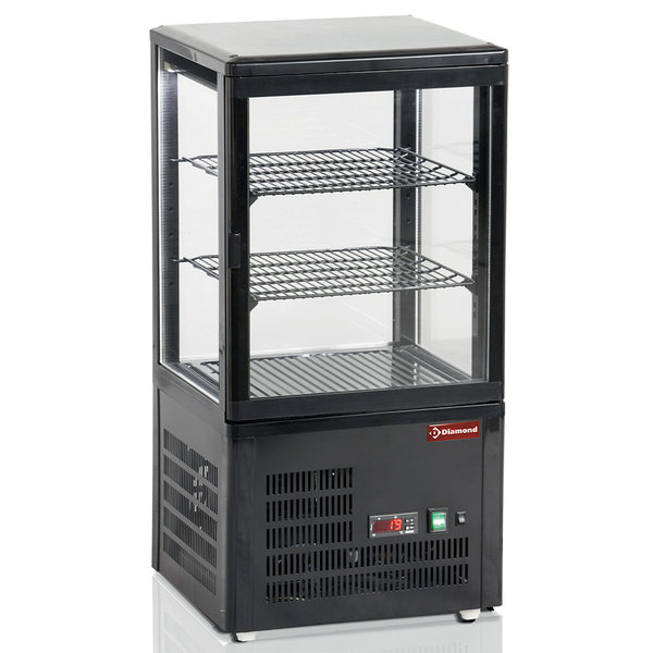Koelvitrine | 60L | Zwart | +4°C/+12°C | 3 Schappen | 428x386x855(h)mm