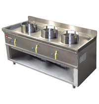 Diamond - Bertrand Wok | Fornuis | 3 Branders | 23.8kW | 1500x630x780(h)mm