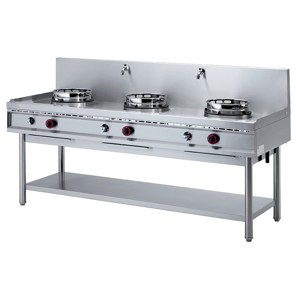 Wok | Gasfornuis | 3 Vuren | 3x 13kW | 2000x700x800/1100(h)mm