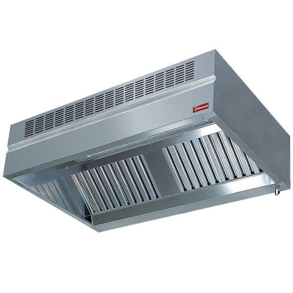 Muurdampkap | Met Luchtcompensatie 'AMBIANCE' | 4 Labyrintfilters 500x500mm | 2600x1300x500(h)mm