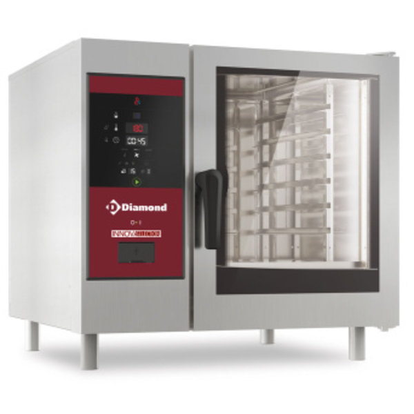 Combi-steamer | Gas | 6x GN 1/1 + Cleaning | Stoom + Convectie | 1.1kW | 867x850x808(h)mm