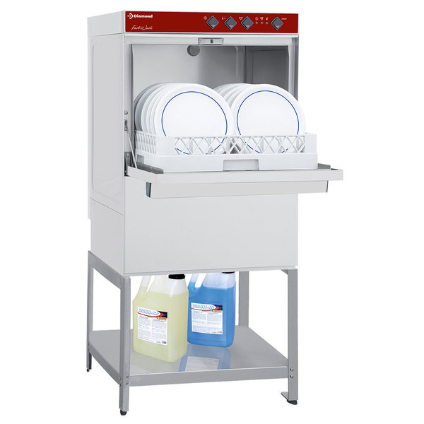 Horeca Vaatwasser + Onderstel | Mand 500x500mm | 400V | Naglanspomp | 580x600x1377(h)mm