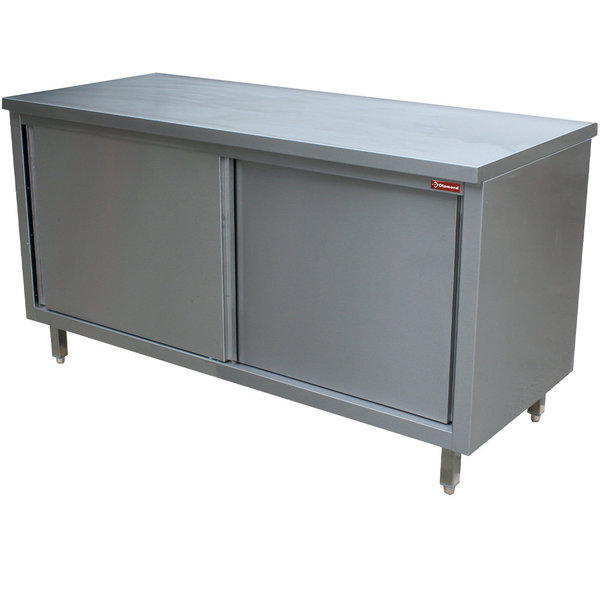 Werktafel | RVS | Schuifdeuren | 600mm Diep | 880mm Hoog