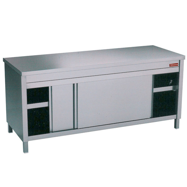 Werktafel | RVS | Schuifdeuren | 700mm Diep | 880mm Hoog