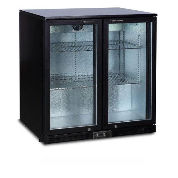 Barkoelkast | Zwart | 200L | Statisch + Ventilator | Draaideuren | 900x520x865(h)mm