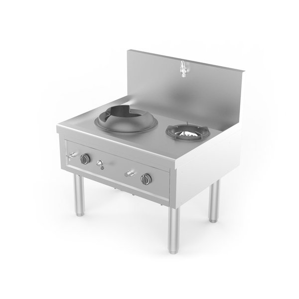 Wokfornuis | Gas | 1 Wokbrander + 1 Soepbrander | 36.7kW | 1000x850x1100(h)mm