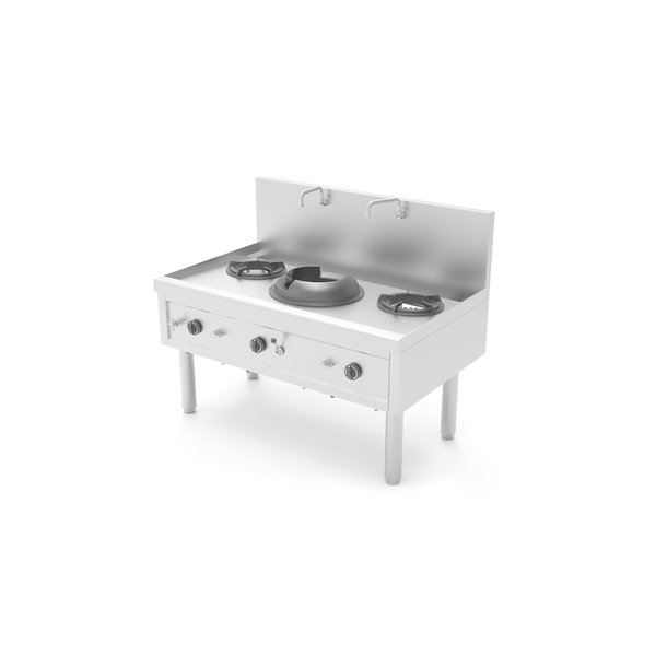 Wokfornuis | Gas | 1 Wokbrander + 2 Soepbranders | 45.9kW | 1390x850x1100(h)mm
