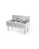 UNNI-COOKING Wokfornuis | Gas | 2 Wokbranders + 1 Soepbrander | 64.2kW | 1530x850x1100(h)mm 