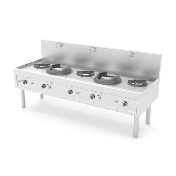 Wokfornuis | Gas | 2 Wokbranders + 3 Soepbranders | 82.6kW | 2310x850x1100(h)mm