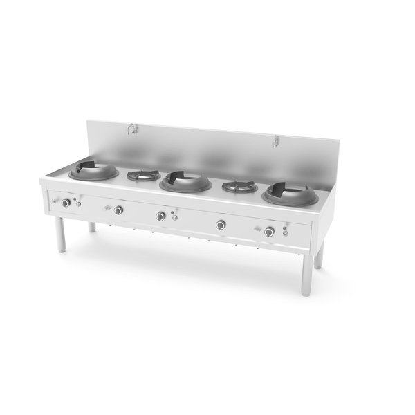 Wok Fornuis | Gas | 3 Wok Branders & 2 Soep Branders | 100.9kW | 2450x850x1100(h)mm
