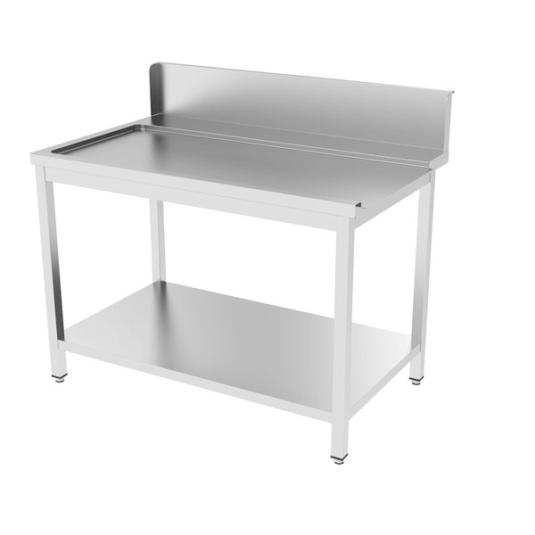 Afvoertafel links met opstaande rand zelfmontage | 1400x750x850(h)mm