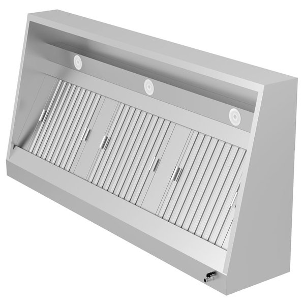 RVS afzuigkap schuinmodel | 3800x700x400(h)mm