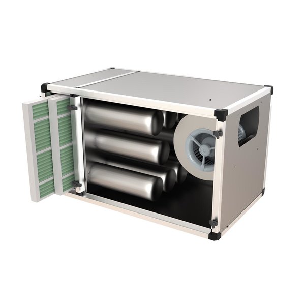 Geurfilterkast FTBK | 7.0A | 5000m3/u | 0.75kW | 18 Carbon Filters + 2 Cassette Filters | 1500x790x790(h)mm