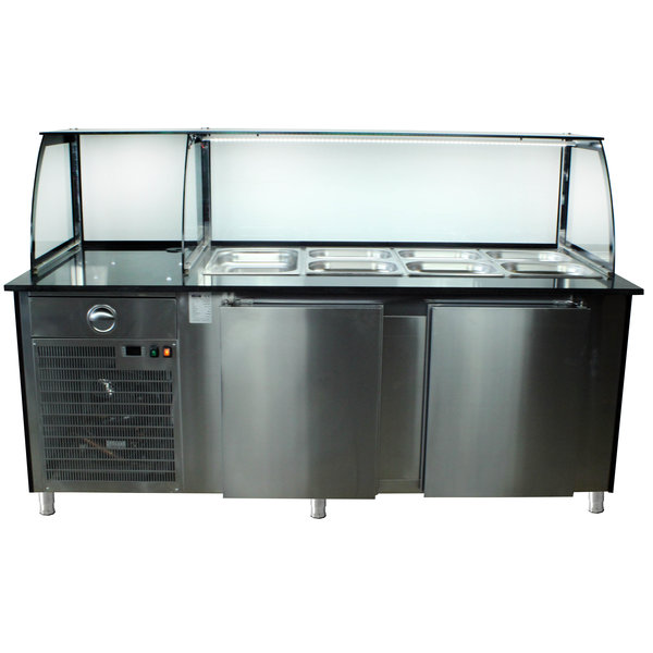 Saladette met kast element | Convectie koeling | 4x GN 1/1 | 2000x850x1300(h)mm